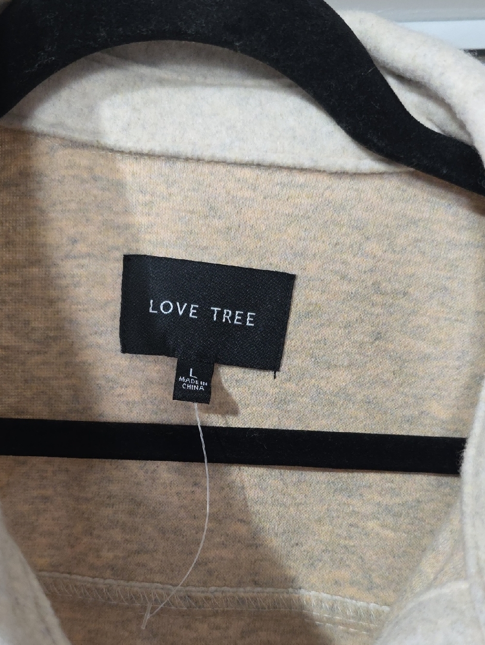 Love Tree Sleeveless Button Vest in Oatmeal - Picture 2 of 3